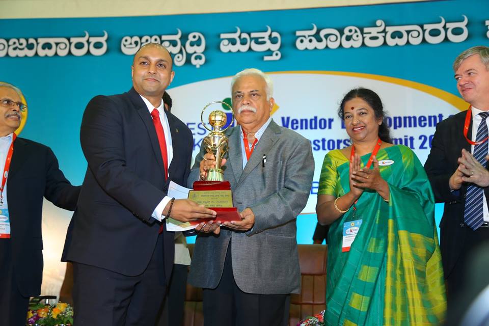 Sami Labs honored with three State Export Excellence Award 2015-16: the Annual Incremental Growth in Exports, Tumakuru District Category and the Platinum Award for Exports